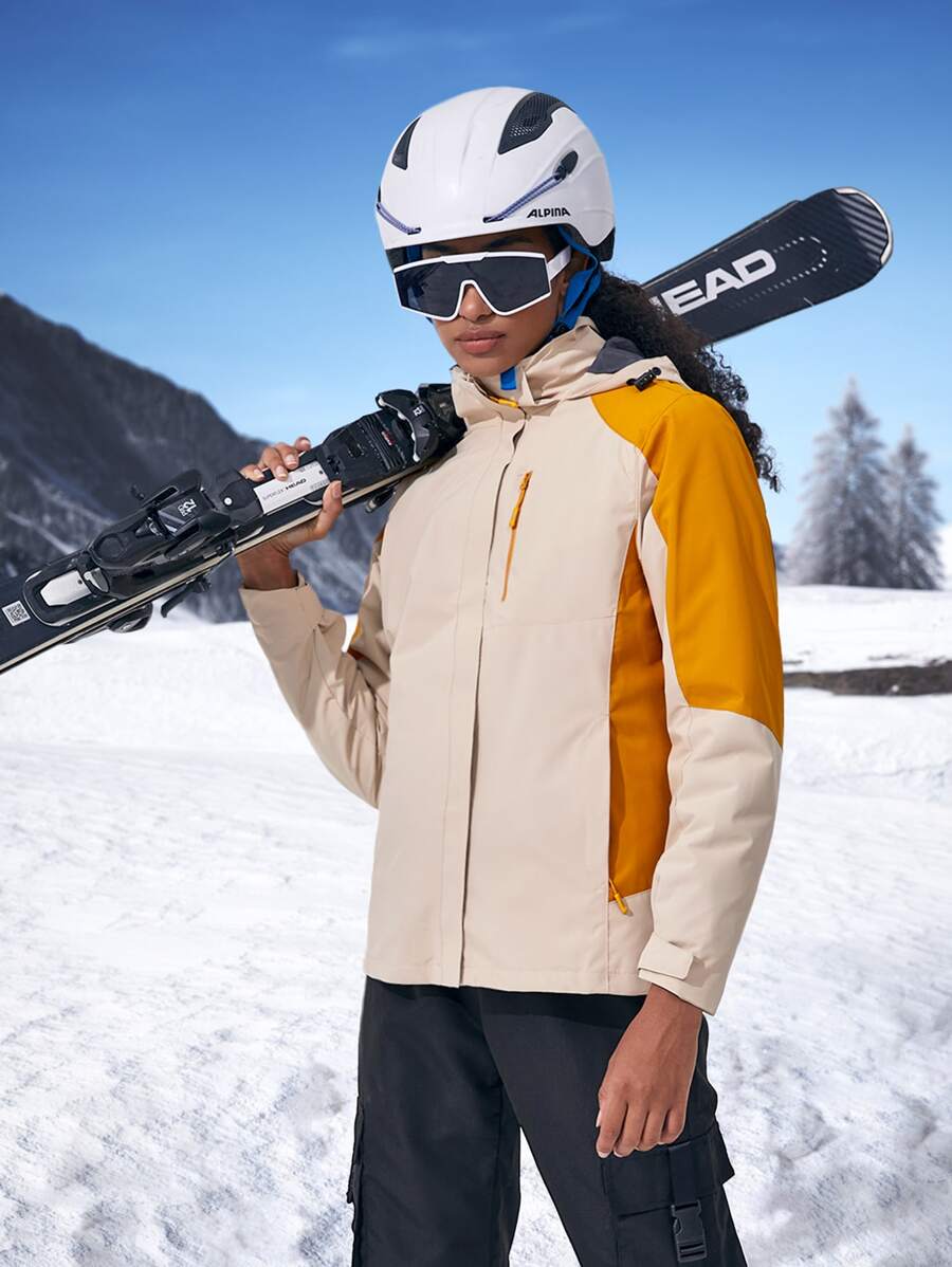 3 In 1 Waterproof Hooded Sports Jacket & Detachable Polar Fleece Liner - Multicolor - View 1