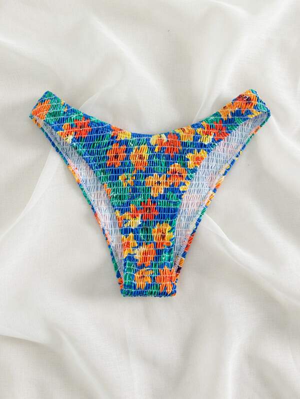 SHEIN SHEIN Swim Mod Biquini Inferior Floral Malhado SHEIN Brasil