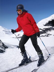 Waterproof Hooded Jacket With Detachable Liner - Red - View 7