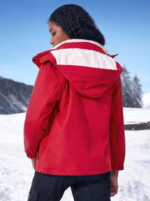 Teddy Lined Hooded Sports Jacket - Red - View 2