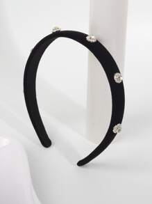 1 件时尚优雅的女士黑色水钻发带。适合派对、晚会、舞会，也可作为礼物。头饰 - 黑色 - 查看 1