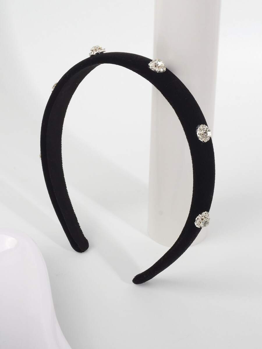 1 件时尚优雅的女士黑色水钻发带。适合派对、晚会、舞会，也可作为礼物。头饰 - 黑色 - 查看 1
