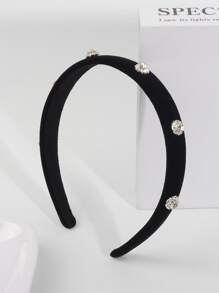 1 件时尚优雅的女士黑色水钻发带。适合派对、晚会、舞会，也可作为礼物。头饰 - 黑色 - 查看 5