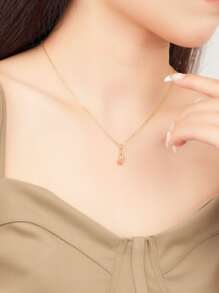 Christmas Candy Cane Charm Necklace - Yellow Gold - View 5