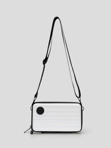 时尚迷你行李单肩包单/双肩包轻便防水适合返校大学生旅行PVC简约风格休闲街头风格男士男孩送给男朋友的礼物男士斜挎包男士包斜挎包侧包返校学习用品秋季邮差包男士包圆筒包复古款万圣节圣诞节 - 白色 - 查看 2