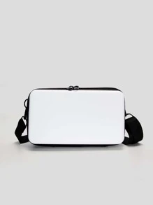 时尚迷你行李单肩包单/双肩包轻便防水适合返校大学生旅行PVC简约风格休闲街头风格男士男孩送给男朋友的礼物男士斜挎包男士包斜挎包侧包返校学习用品秋季邮差包男士包圆筒包复古款万圣节圣诞节 - 白色 - 查看 3