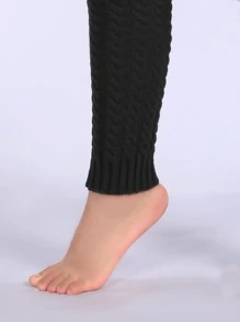 Polaina unicolor tejido - Negro - Ver 3