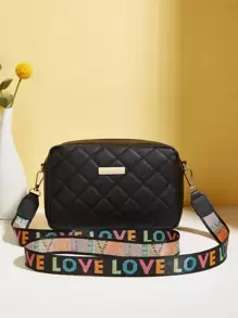 Borsa quadrata impermeabile, leggera, business casual, con motivo trapuntato, decorazione in metallo, per ragazze adolescenti, donne, studenti universitari, principianti e impiegati, perfetta per ufficio, università, lavoro, affari, spostamenti