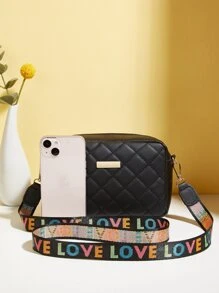 Borsa quadrata impermeabile, leggera, business casual, con motivo trapuntato, decorazione in metallo, per ragazze adolescenti, donne, studenti universitari, principianti e impiegati, perfetta per ufficio, università, lavoro, affari, spostamenti