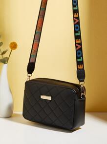 Borsa quadrata impermeabile, leggera, business casual, con motivo trapuntato, decorazione in metallo, per ragazze adolescenti, donne, studenti universitari, principianti e impiegati, perfetta per ufficio, università, lavoro, affari, spostamenti