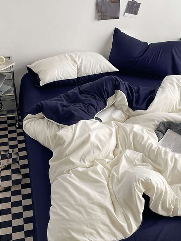 Solid Duvet Cover Set Without Filler SHEIN UK