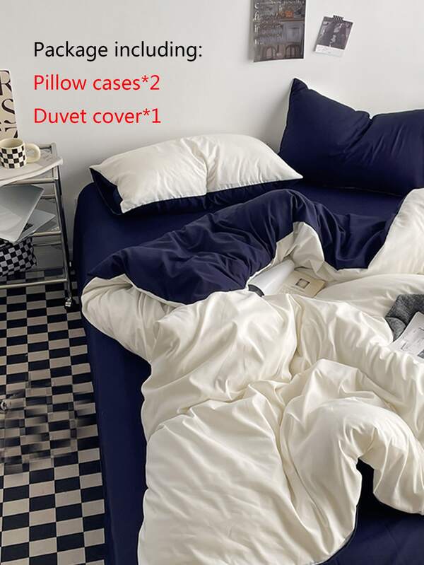 Solid Duvet Cover Set Without Filler SHEIN UK