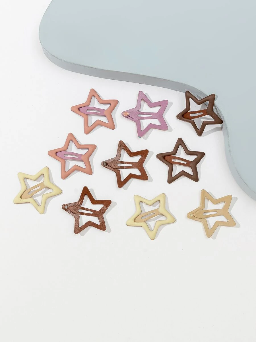 10入組女性蝴蝶結設計可愛髮夾適用於日常 - 彩色 - 查看 1