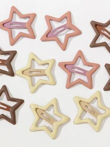 10入組女性蝴蝶結設計可愛髮夾適用於日常 - 彩色 - 查看 2