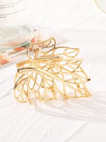 Pinza para el cabello con diseño de hoja para otoño e invierno, accesorio para el cabello para mujeres para looks de vacaciones - Dorado - Ver 4