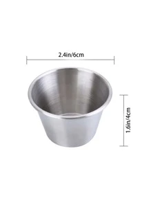 牛排/沙拉/番茄酱/墨西哥煎饼蘸酱杯 2 件/4 件/6 件/套、厨房、圣诞礼物、学校用品 - 銀色 - 查看 3