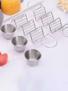 牛排/沙拉/番茄酱/墨西哥煎饼蘸酱杯 2 件/4 件/6 件/套、厨房、圣诞礼物、学校用品 - 銀色 - 查看 4