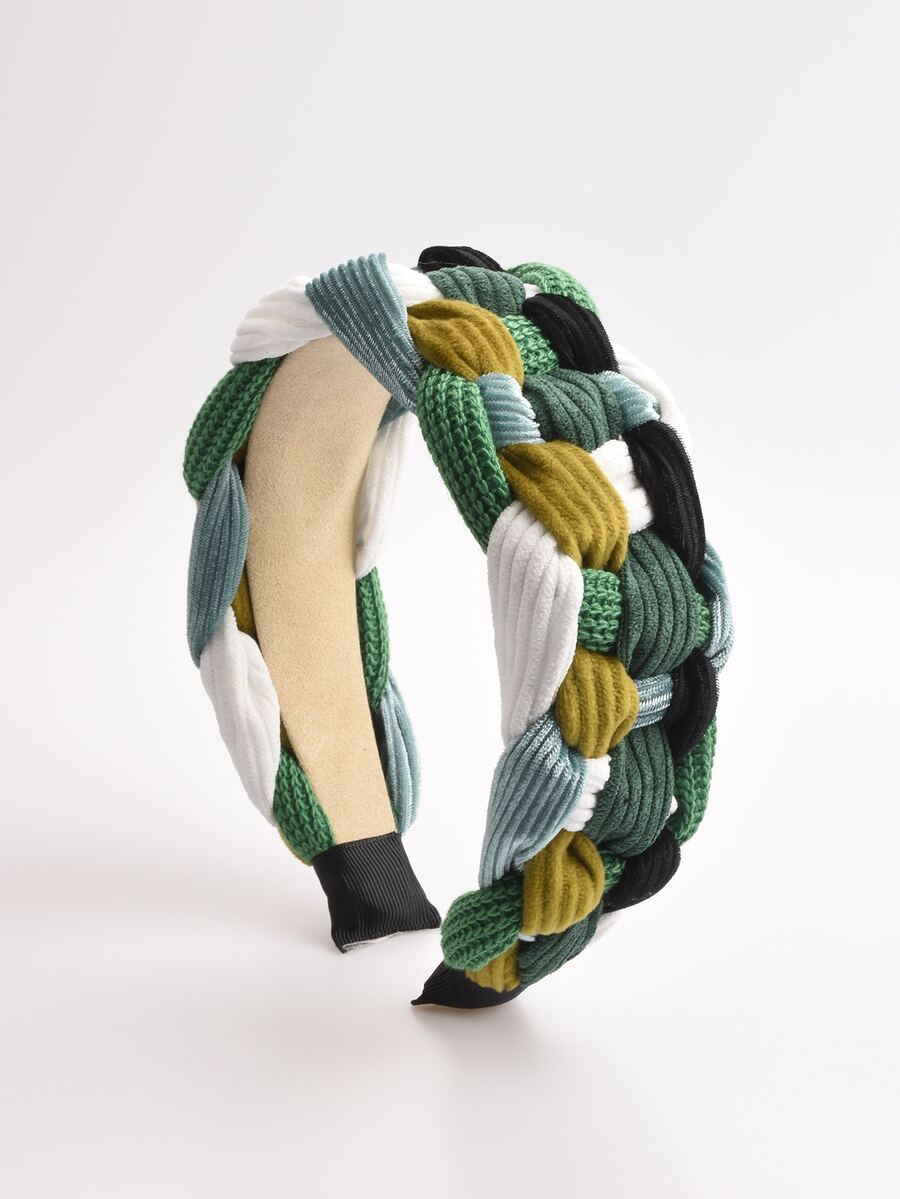 撞色編織發帶 - 彩色 - 查看 1