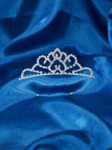 Rhinestone Heart Decor Bridal Headband - Bạc - Xem 1