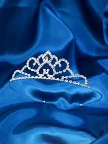 Rhinestone Heart Decor Bridal Headband - Bạc - Xem 2