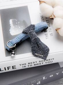 PINCOOL Sky Blue Dog Collar Tie, Suitable For Small Dogs Without Leash