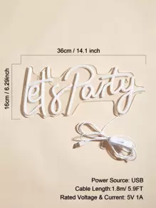 1 pieza Luz de neón PS LED neón moderno con diseño de slogan para casa adorno - Blanco - Ver 5