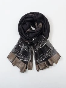 1 Nữ Kim Cương Giả & Ngọc Trai Giả Trang Trí Khăn Thời Trang Quà Tặng Cho Mẹ - màu đen - Xem 1