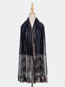 1 Nữ Kim Cương Giả & Ngọc Trai Giả Trang Trí Khăn Thời Trang Quà Tặng Cho Mẹ - màu đen - Xem 2