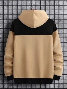 Manfinity Homme Áo hoodie lót nhiệt có dây rút túi Kangaroo họa tiết hai tông màu dành cho nam, tay dài, đi chơi, thường ngày - Nhiều màu - Xem 2