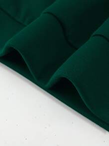 Manfinity EMRG Men 1pc Cartoon Graphic Zip Up Drawstring Hoodie - Dark Green - View 3