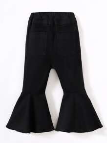 Baby Ripped Raw Trim Flare Leg Jeans