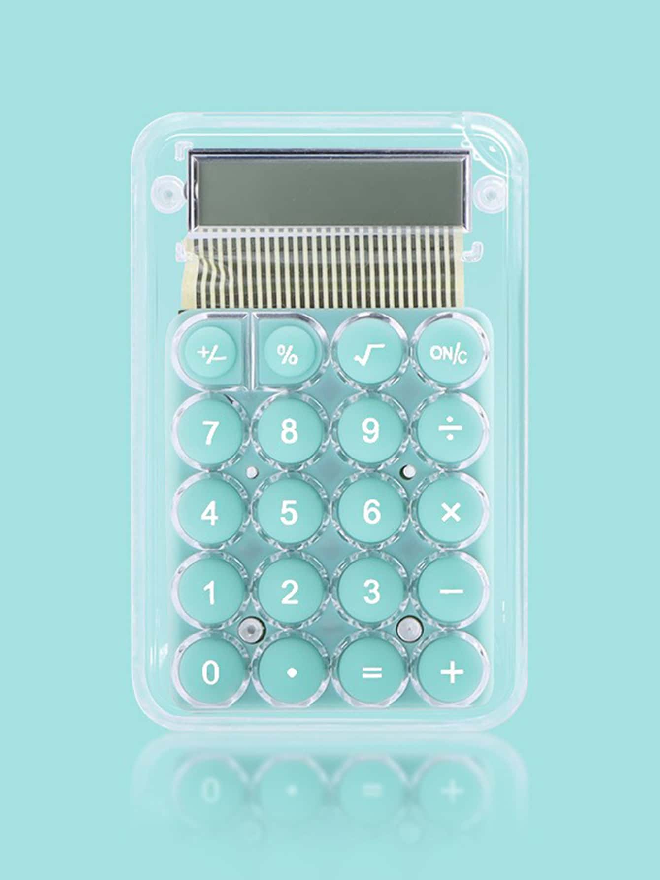 1 pieza transparente portátil calculadora - Verde - Ver 1