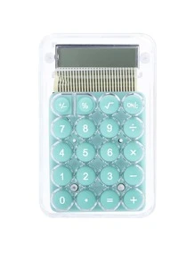 1 pieza transparente portátil calculadora - Verde - Ver 3