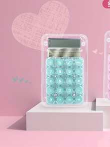 1 pieza transparente portátil calculadora - Verde - Ver 2