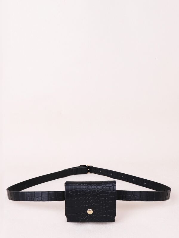 Girls Crocodile Embossed Belt Bag
