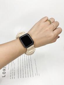 Scrunchie Design Watchband Compatible With Apple Watch - Beige - View 4