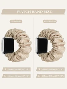 Scrunchie Design Watchband Compatible With Apple Watch - Beige - View 6