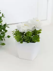 1pc/3pcs Artificial Potted Garden Roses & Ginkgo Leaves, Home Office Bedroom Decor Plants, All Season Decoration, Suitable For Valentine's Day, Mother's Day, Thanksgiving Tabletop - Multicolor - View 9