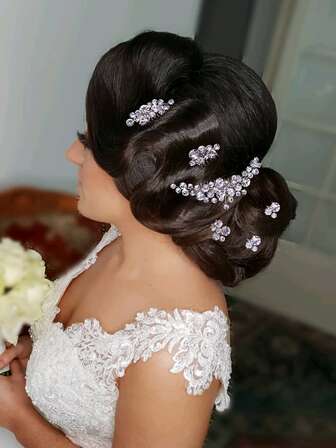 5入組水鑽裝飾新娘頭飾