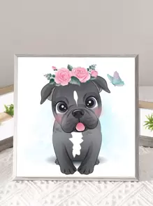 卡通狗樣式DIY鑽石畫不附框架 - 彩色 - 查看 1