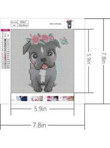 卡通狗樣式DIY鑽石畫不附框架 - 彩色 - 查看 3