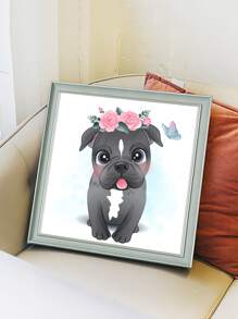 卡通狗樣式DIY鑽石畫不附框架 - 彩色 - 查看 4