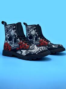 Giày boot nam Ren lên Khối Màu Không có dây kéo - Nhiều màu - Xem 2