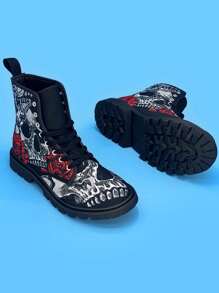 Giày boot nam Ren lên Khối Màu Không có dây kéo - Nhiều màu - Xem 4