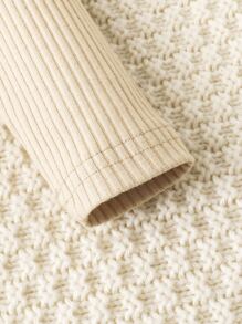 SHEIN Conjunto Para Recién Nacido De 2 Piezas Con Body De Cuello De Tortuga De Punto Acanalado Para Niño - Multicolor - Ver 8