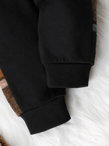 Baby Boy Plaid Print 2 In 1 Sweatshirt & Sweatpants - Multicolor - View 4