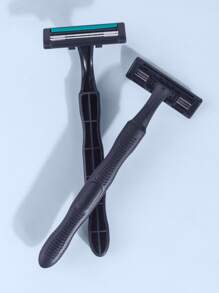 i GUETTA 2 Chiếc Nam Nữ An Toàn Dao Cạo Bôi Trơn Dải 2 Lớp Thép Không Gỉ Lưỡi Cạo Râu Nữ Tóc Máy Cạo Râu Đen - màu đen - Xem 3