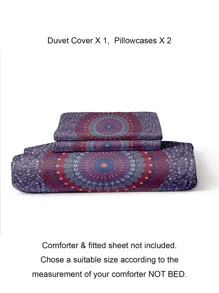 Set colcha sin relleno con patrón de mándala - Multicolor - Ver 3