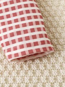 Baby Cartoon And Letter Graphic Tee & Gingham Trousers - Multicolor - View 10