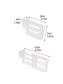 2 piezas tablero de partición de almacenamiento de refrigerador, divisor de plástico retráctil férula de almacenamiento organizador de estante de lata de botella de cocina - Blanco - Ver 2